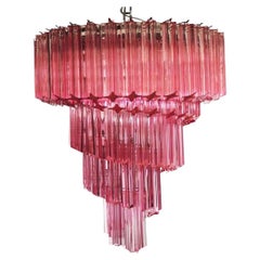  Murano Chandeliers 500/550 Crystal Pink Prism, Murano