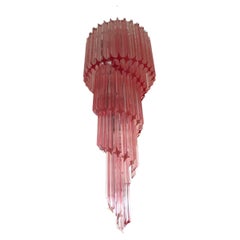 Murano Chandeliers 86 Crystal Pink Prism, Murano