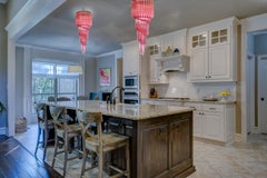 Murano Chandeliers Crystal Pink Prism, Murano