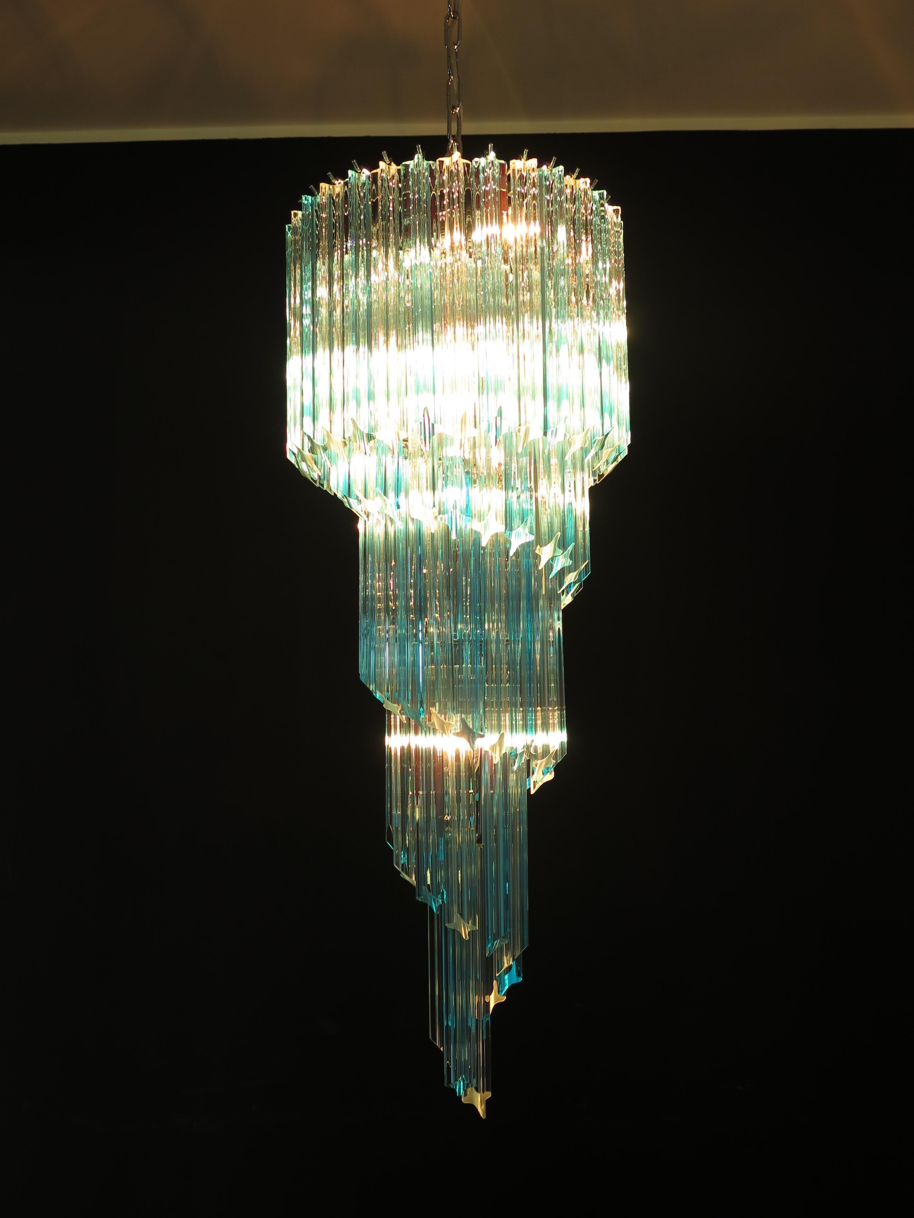 20th Century Murano Chandeliers Crystal Prism, Murano For Sale
