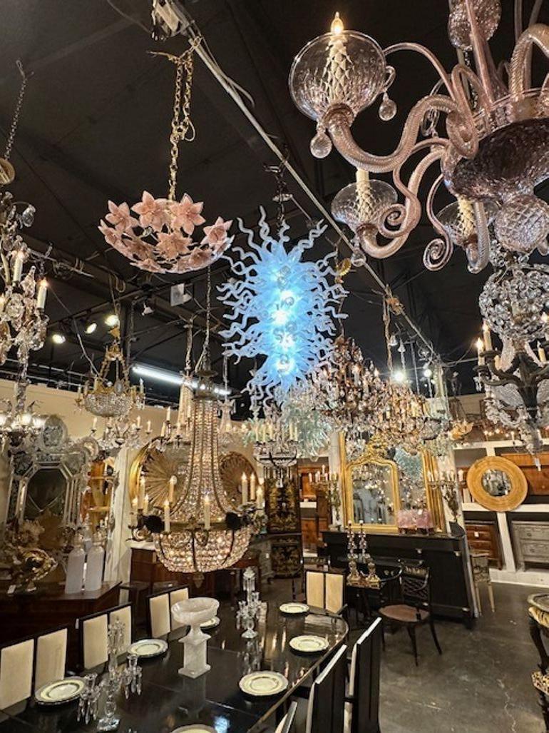 Murano Chihuly Style Blown Glass Chandelier In Good Condition For Sale In Dallas, TX