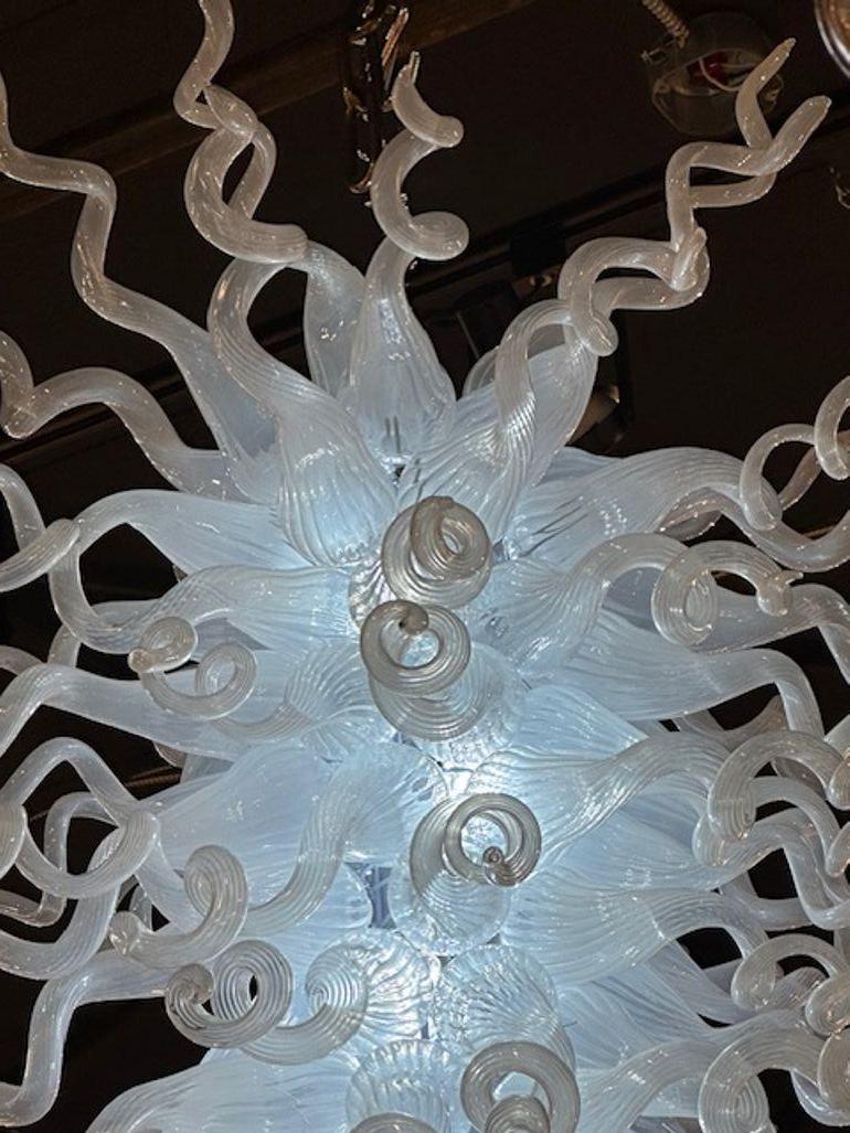 Murano Chihuly Style Blown Glass Chandelier For Sale 2