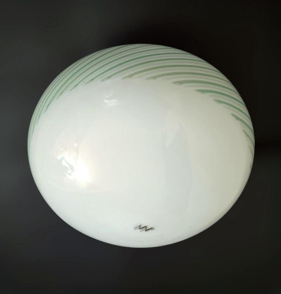 Mid-Century moderno Murano Chiocciola Flush Mount di Luci Muranesi in vendita