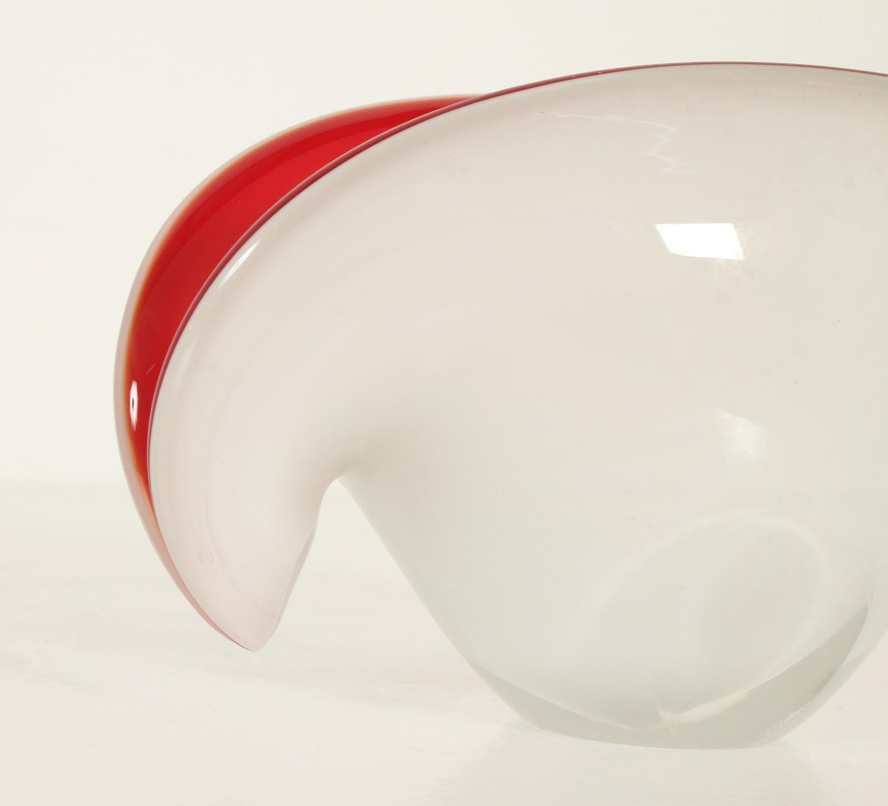 Murano Clam Shell Bowl with Double Position, Italy In Good Condition For Sale In Barcelona, ES