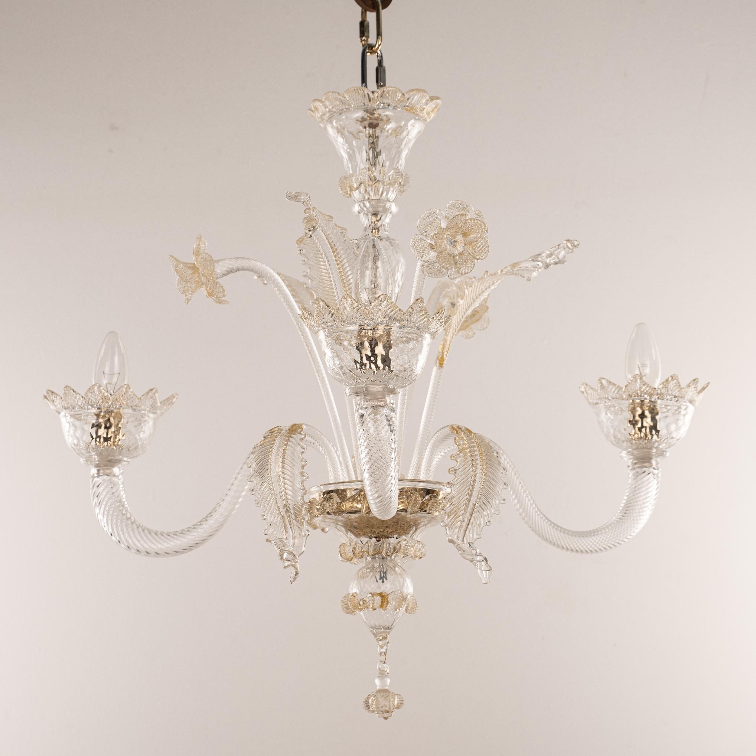 Disponibile ora - Lampadario unico in vetro di Murano trasparente e dorato a 3 luci, Vintage Made in Italy in stock
Condizioni: condizioni praticamente perfette e mai usate: nessun graffio pesante, nessun difetto, nessuna crepa, nessuna parte