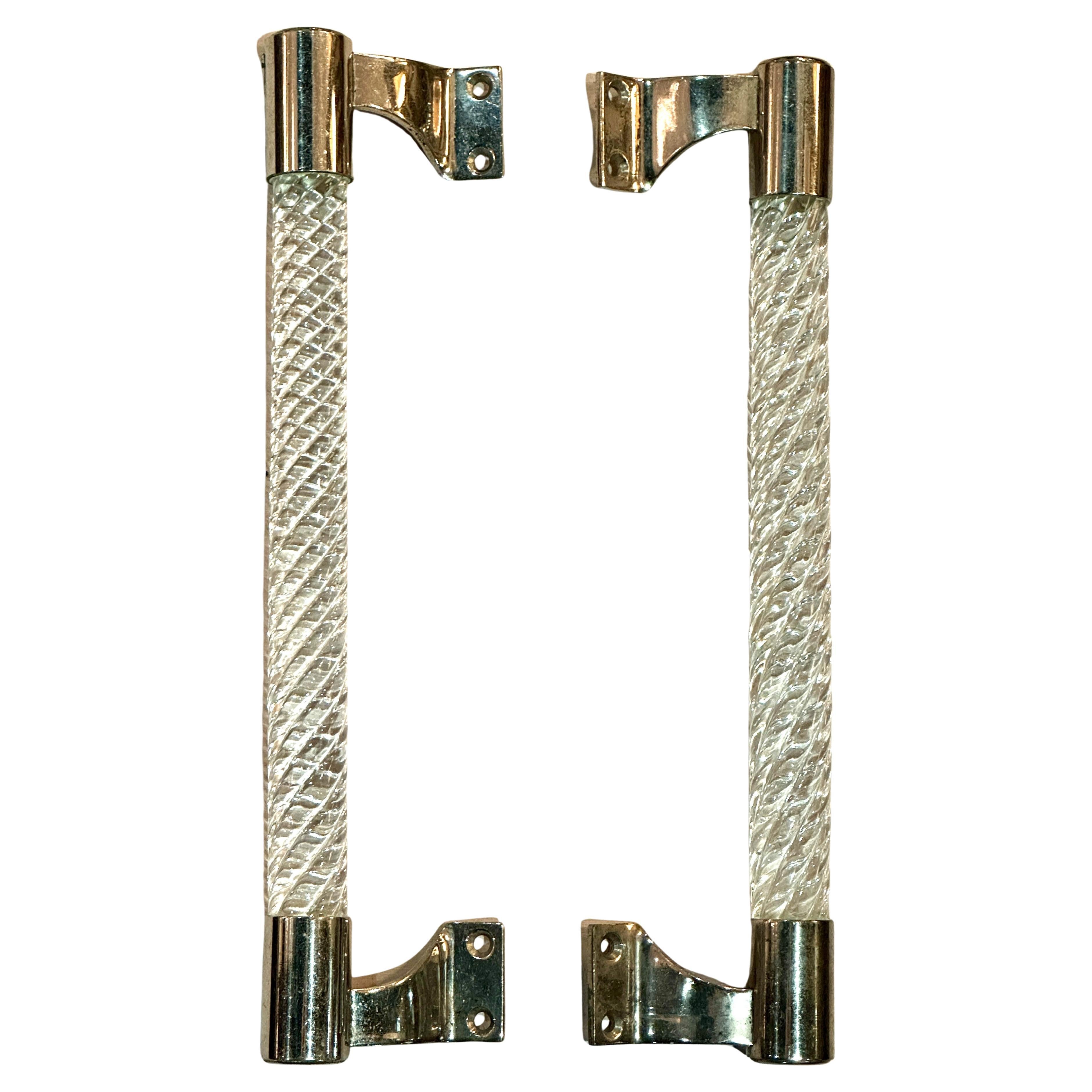 Maniglie per porte in vetro trasparente di Murano di Ercole Barovier, Barovier&Toso 1950