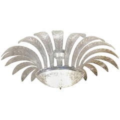 Murano Clear Glass Palm Chandelier
