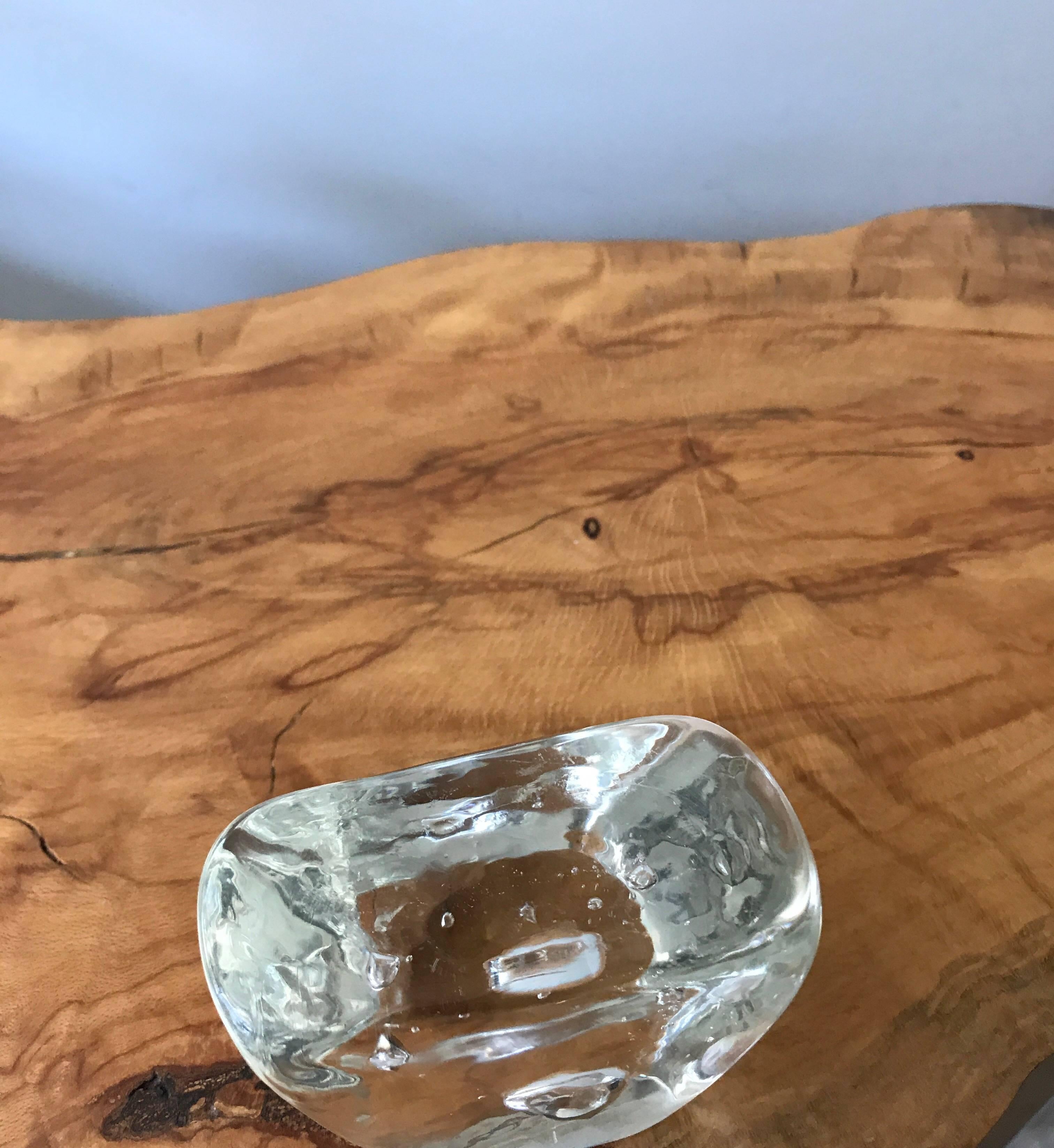 Murano Clear Glass Paperweight with Bubble Inclusions 2