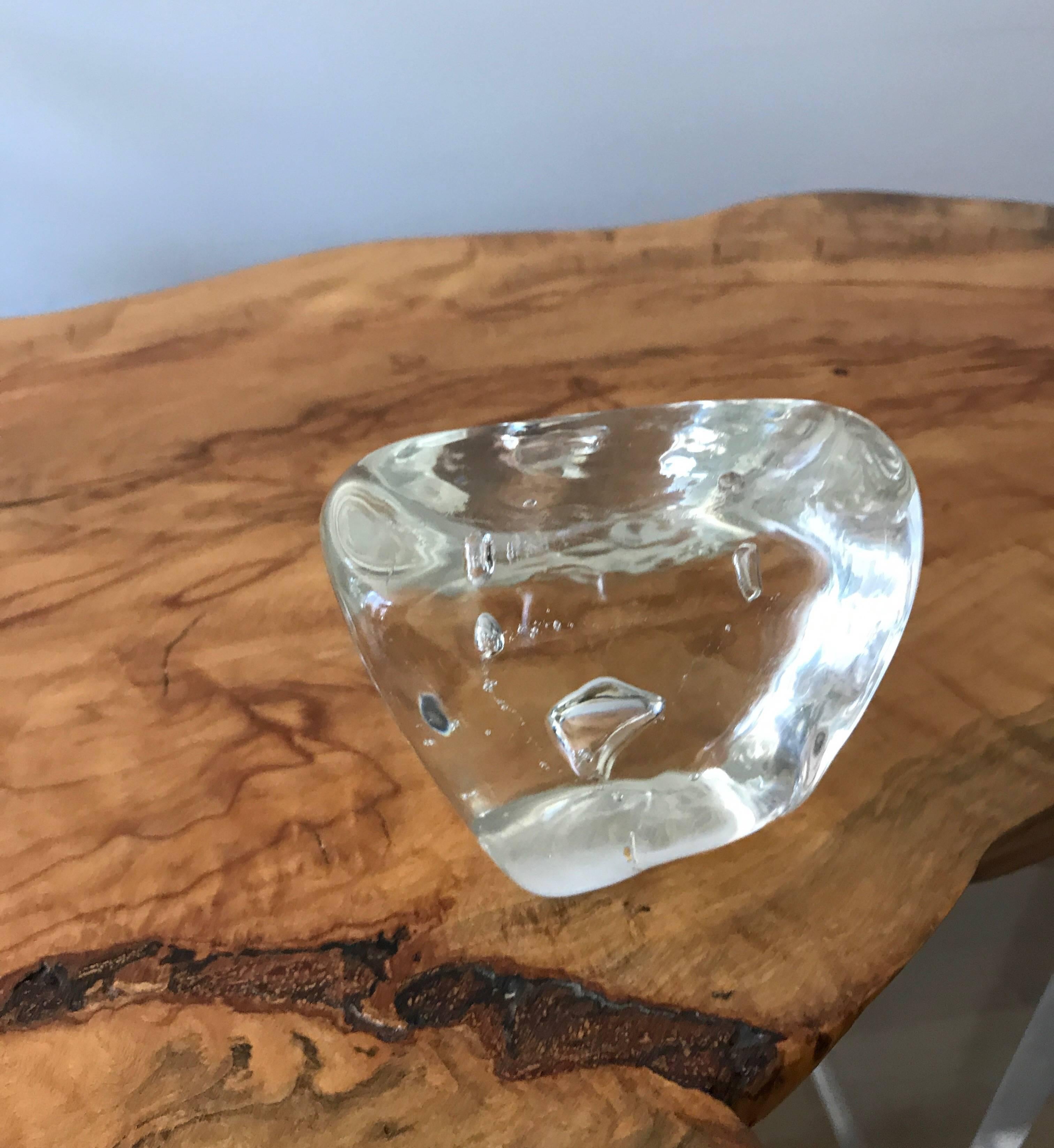 clear glass paperweights with bubbles