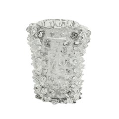 Murano Clear Glass "Rostrate" Vase