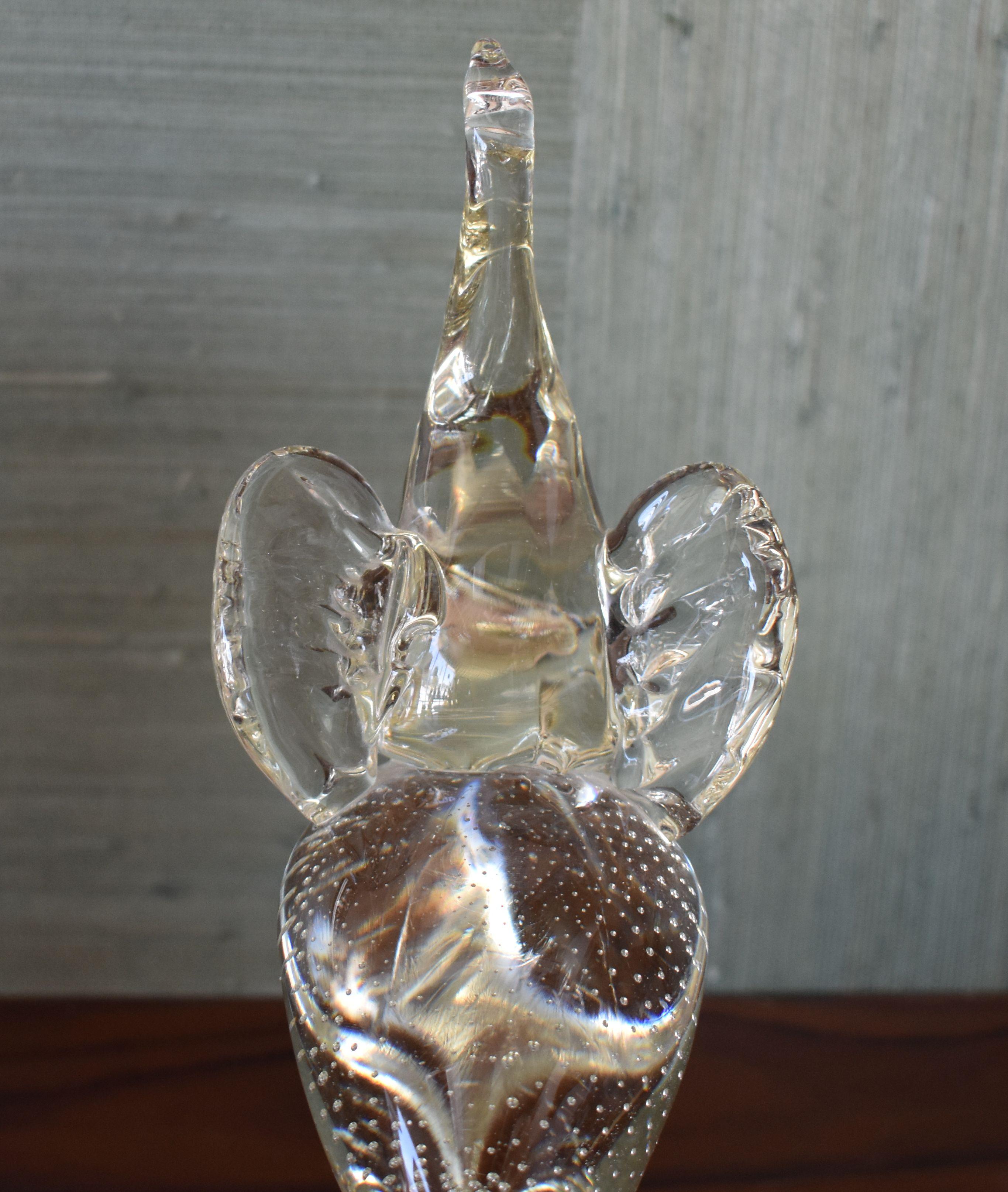 Murano Clear Italian Art Glass Elephant Sculpture For Sale 3