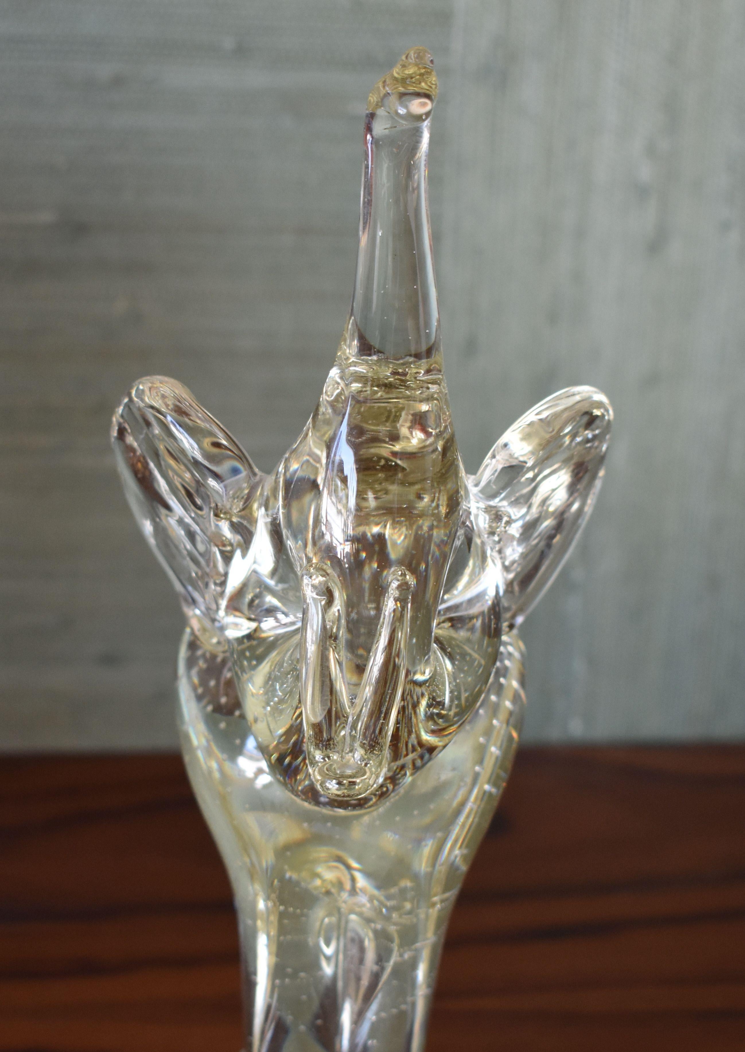 Italienische Elefant-Skulptur aus klarem Muranoglas, Muranoglas (Glaskunst) im Angebot