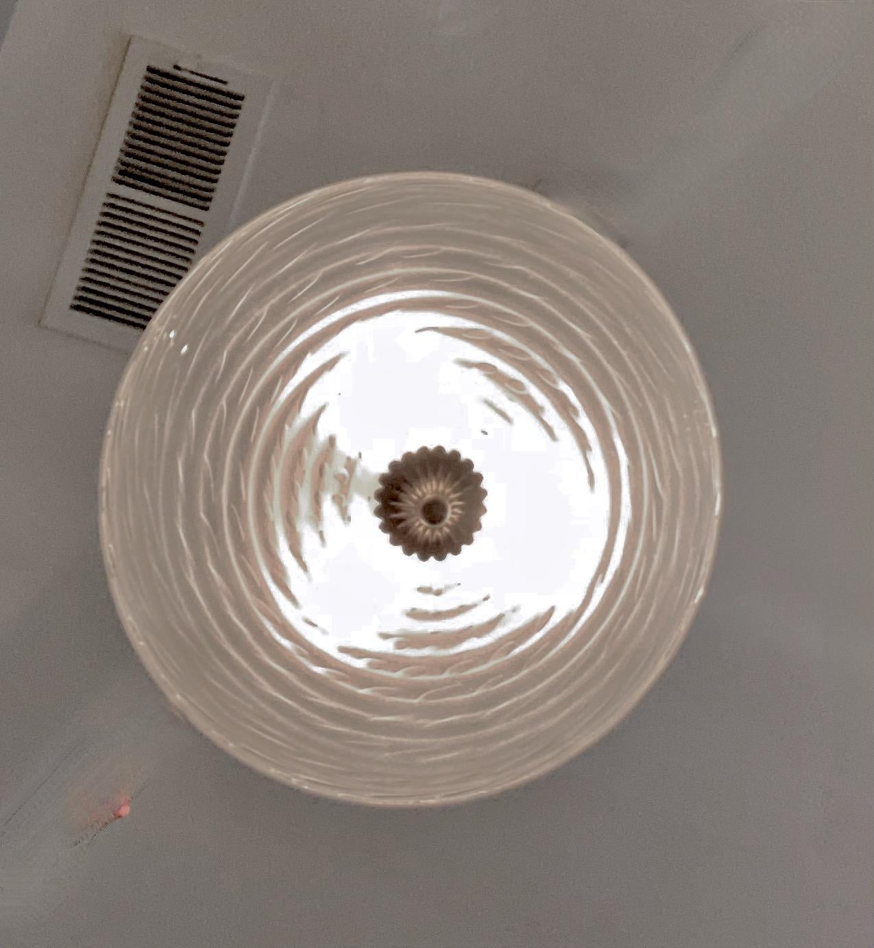 Murano Clear White Bullicante Glass Flushmount Ceiling Light 4