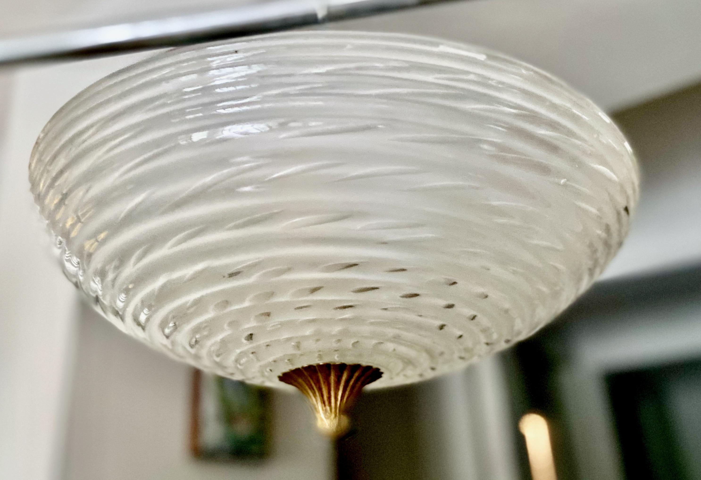 Murano Clear White Bullicante Glass Flushmount Ceiling Light 9