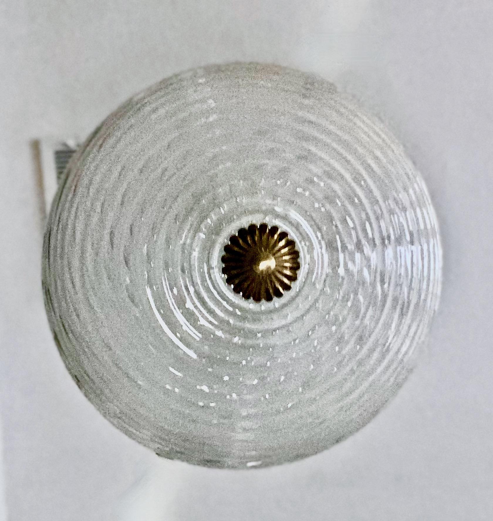 Metal Murano Clear White Bullicante Glass Flushmount Ceiling Light