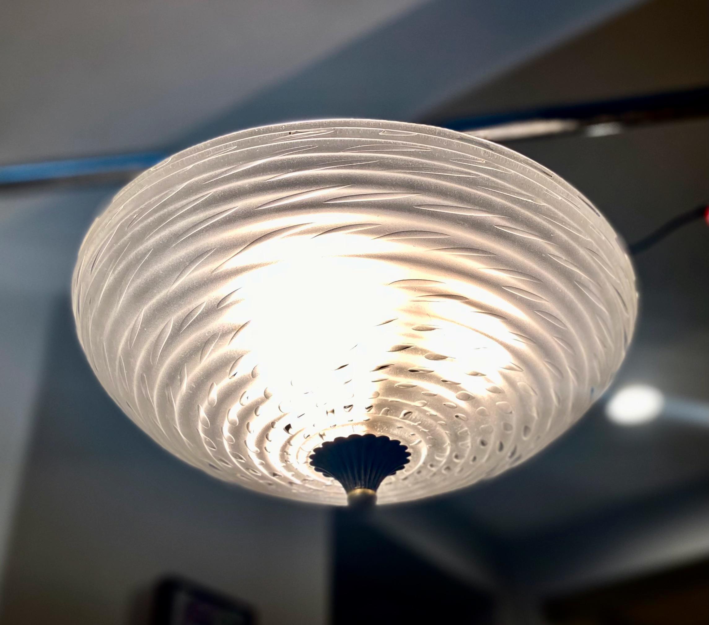 Murano Clear White Bullicante Glass Flushmount Ceiling Light 3