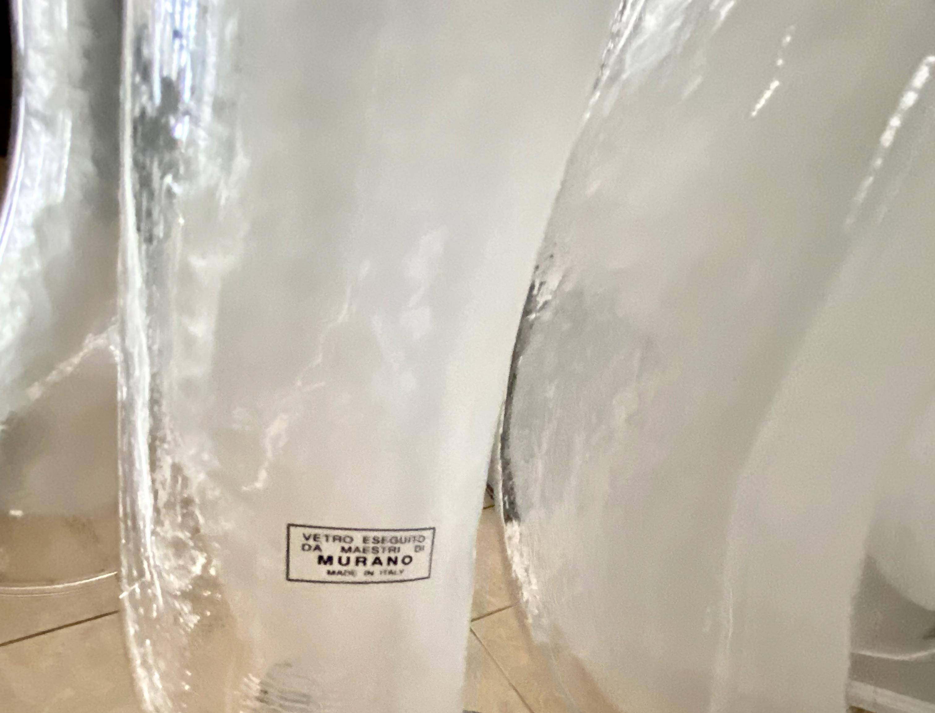Murano Clear White Petal Glass Flush Mount Hall Light For Sale 6