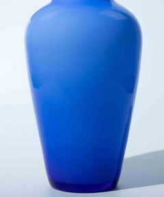 Murano Cobalt Blue Art Glass Vase, 1970s