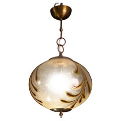 Vintage Murano Coffe Flush Mount painted, 1980s