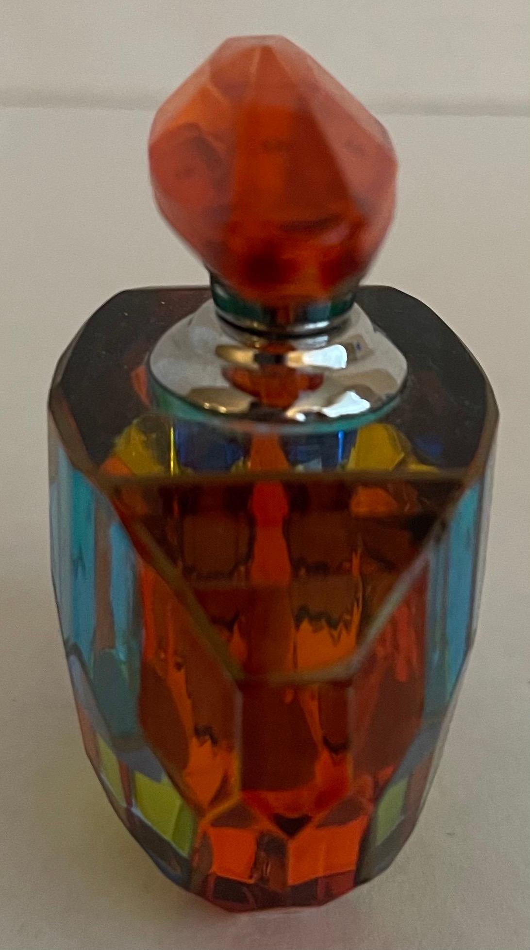 Mid-20th Century Murano Colored Glass Perfume Bottles, Set of 2