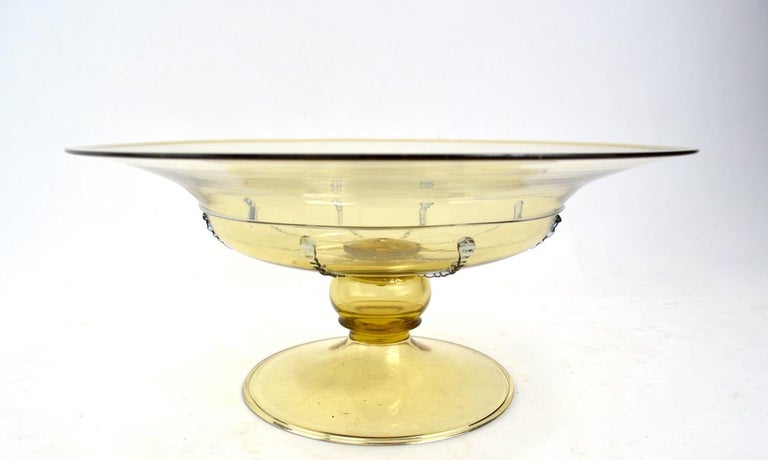 Italian Murano Compote Bowl by Martinuzzi for Cappellin For Sale