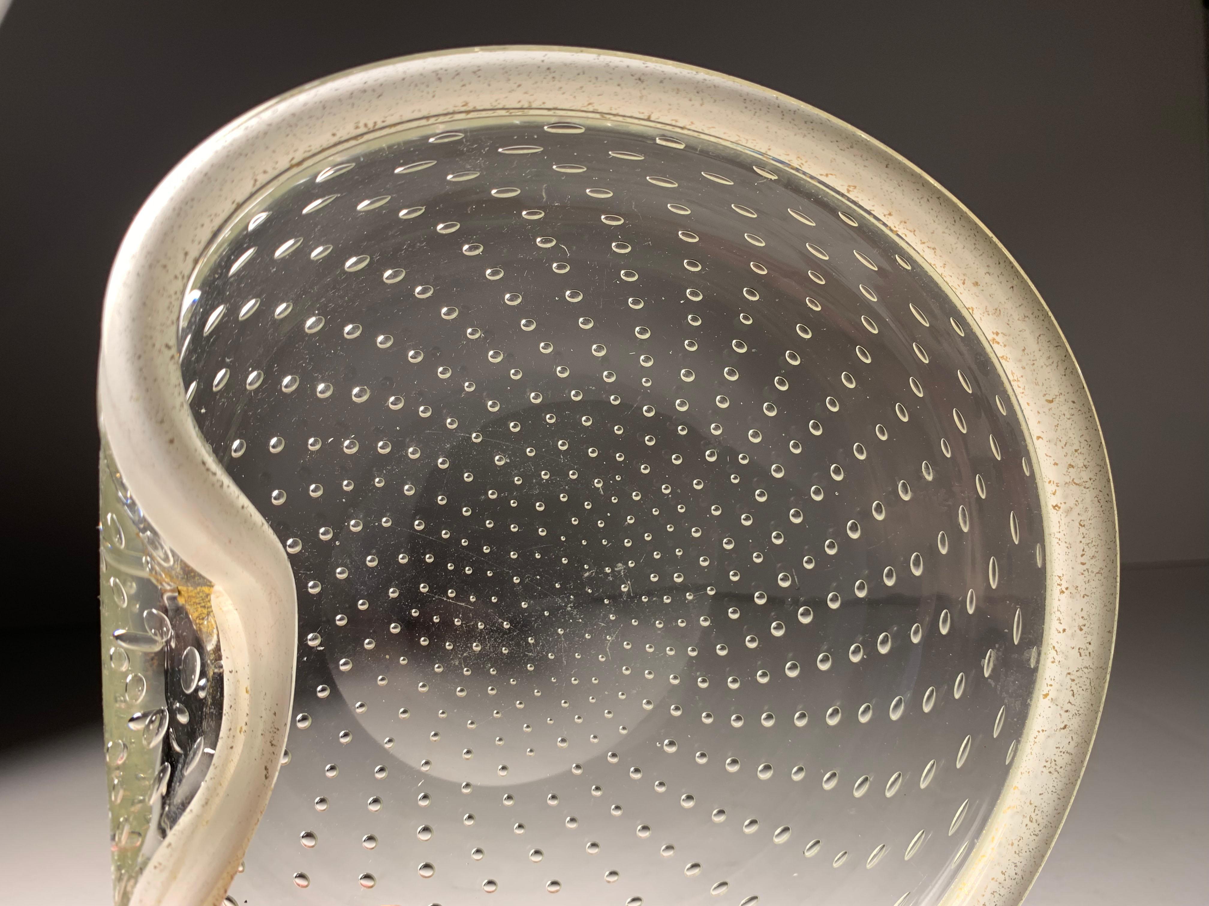 Bol / cendrier en verre de Murano à bulles contrôlées par Barovier & Toso Bon état - En vente à Chicago, IL