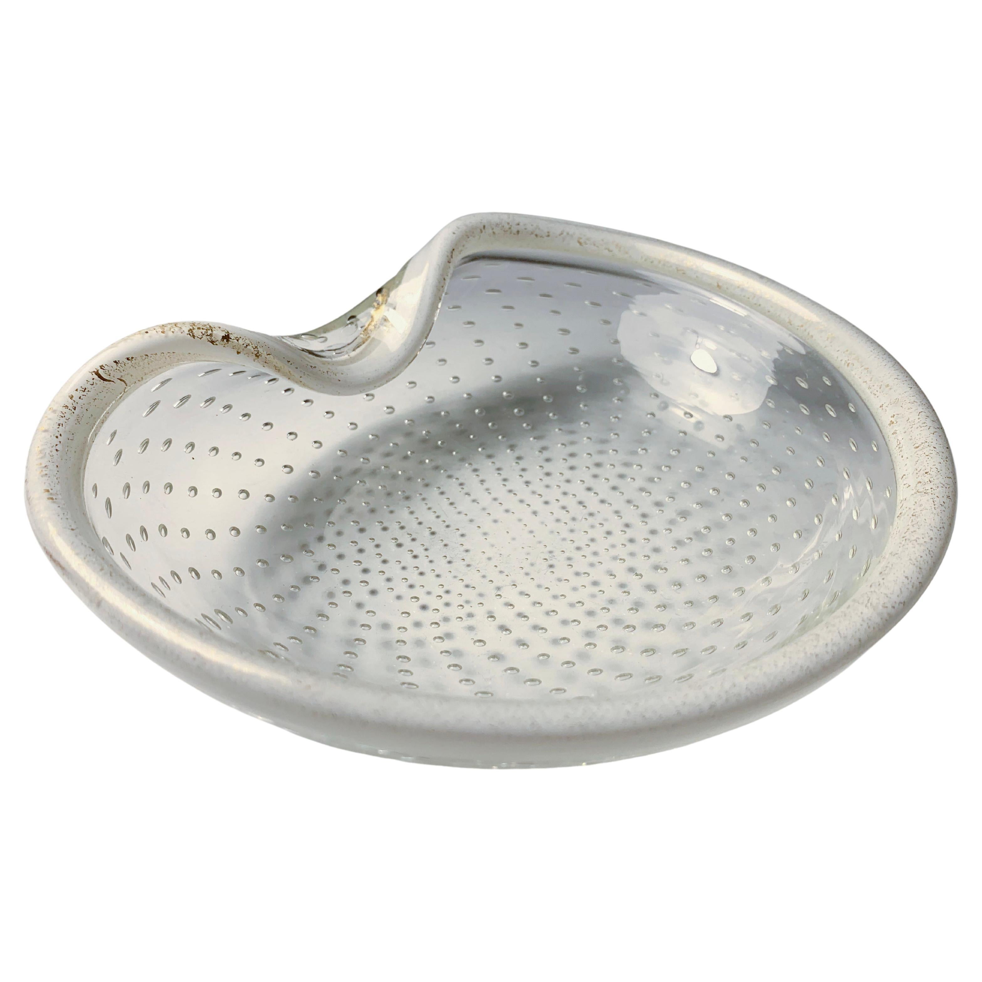 Murano Controlled Bubble Glass Bowl / Ashtray by Barovier & Toso For Sale