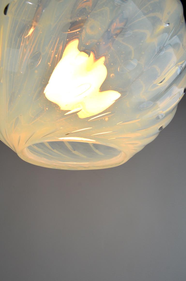 Murano Controlled Bubble Hanging Globe Shade Chandelier Fixture In Good Condition In New York, NY