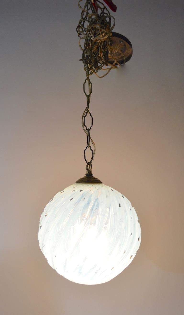 20th Century Murano Controlled Bubble Hanging Globe Shade Chandelier Fixture