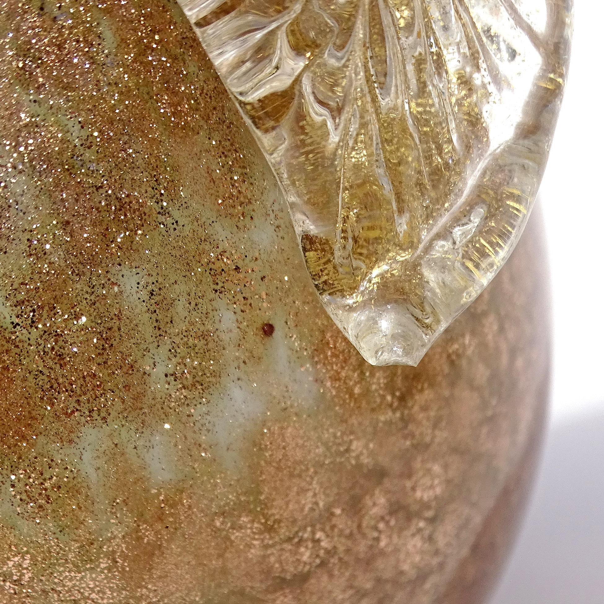 Scultura in vetro artistico di Murano in rame e oro Pera Mela Banana Frutta in vendita 2