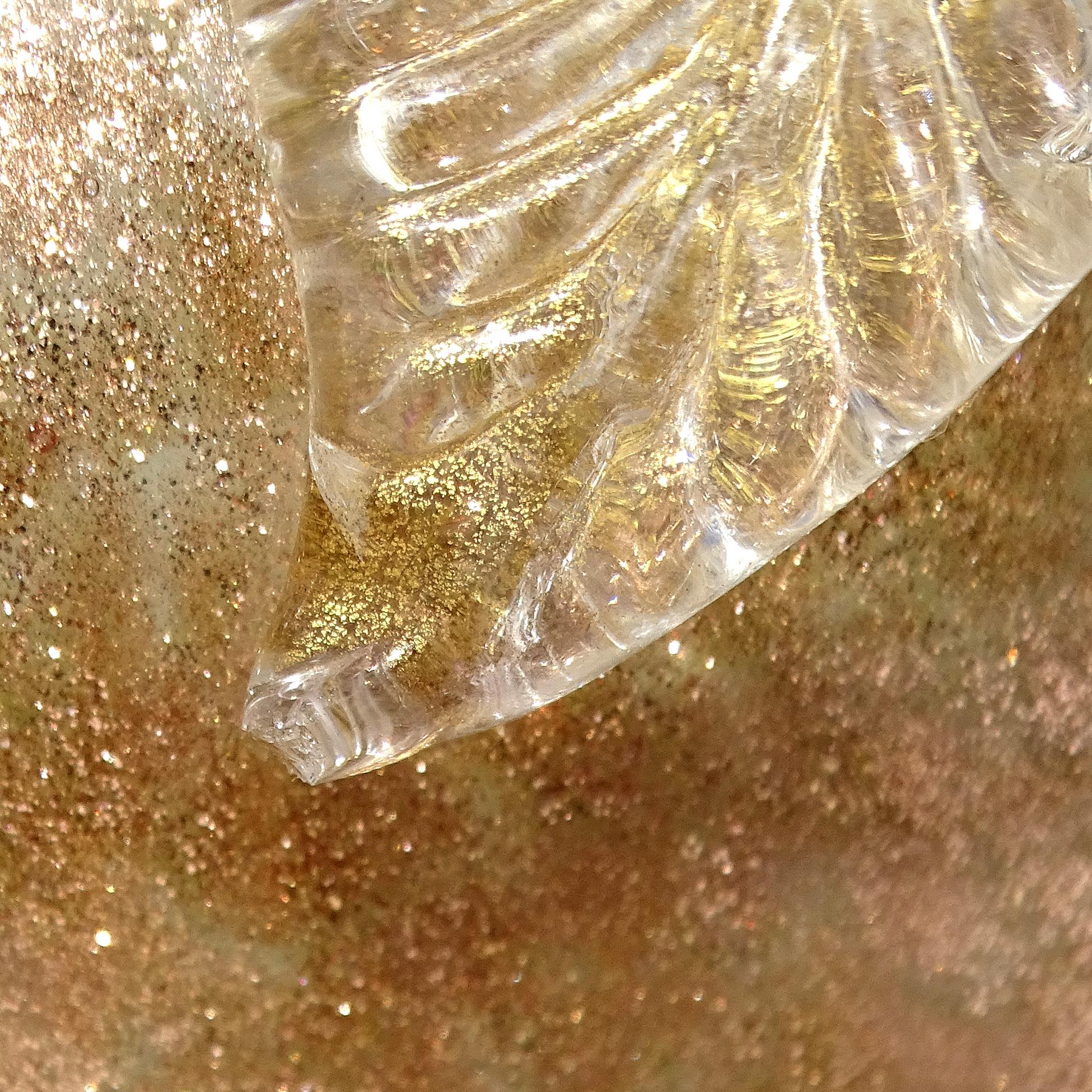 Scultura in vetro artistico di Murano in rame e oro Pera Mela Banana Frutta in vendita 3