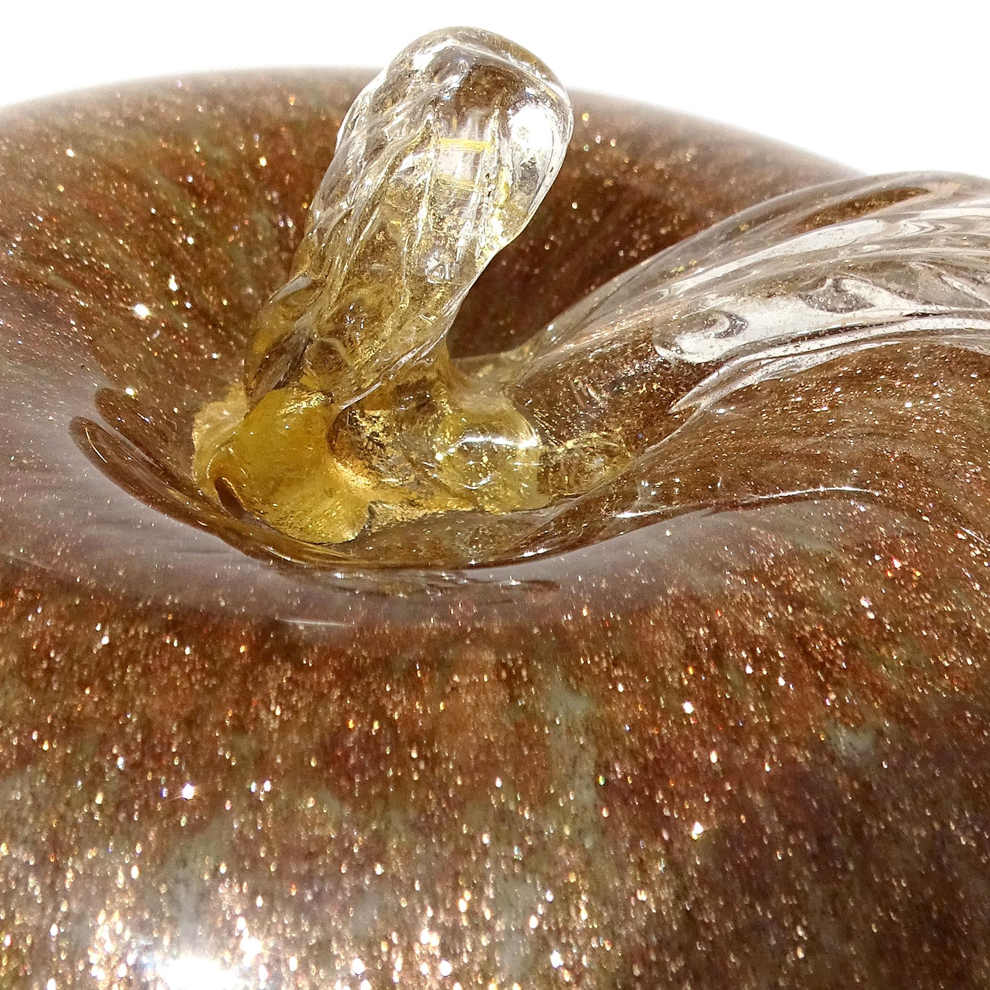 Scultura in vetro artistico di Murano in rame e oro Pera Mela Banana Frutta In condizioni buone in vendita a Kissimmee, FL