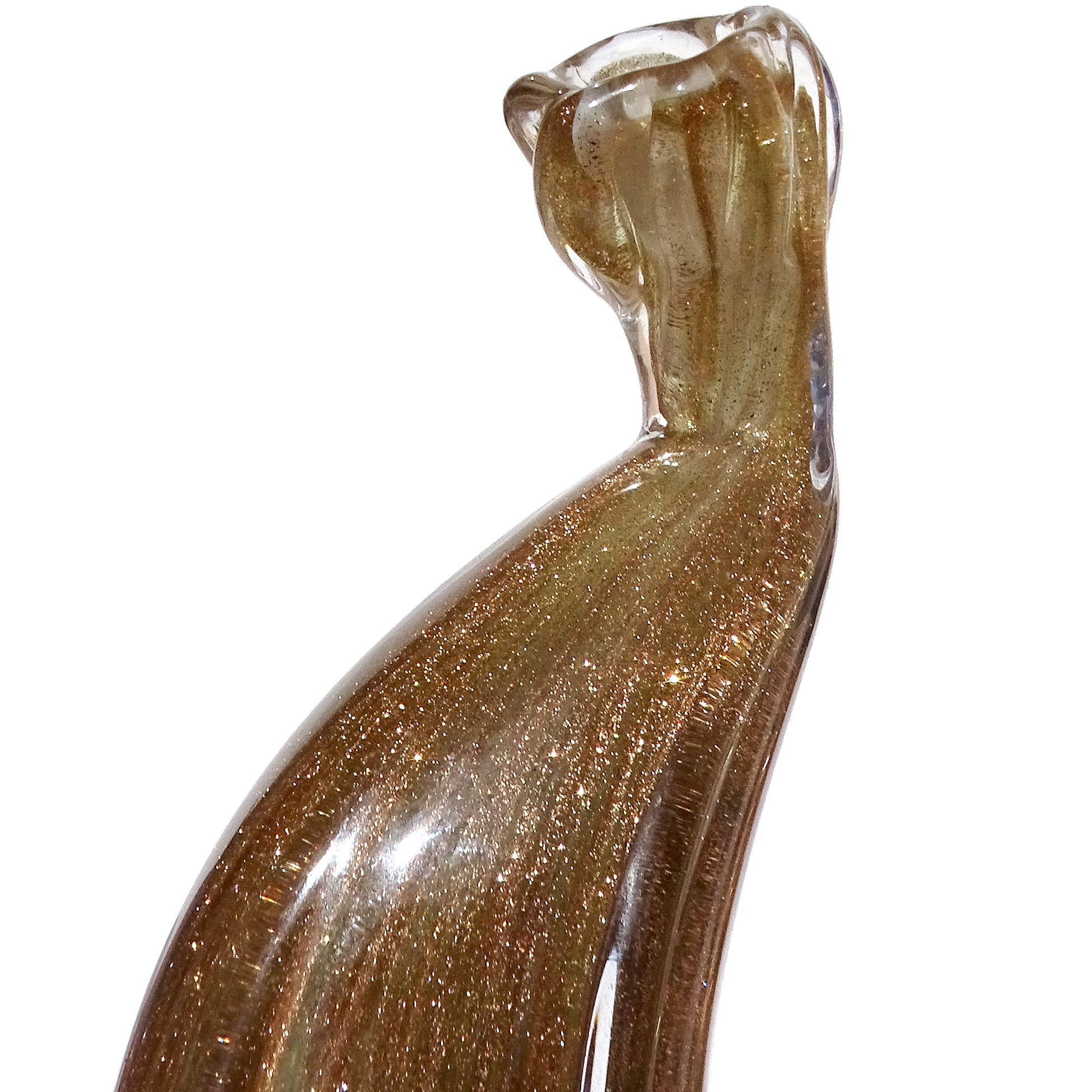 Scultura in vetro artistico di Murano in rame e oro Pera Mela Banana Frutta in vendita 1