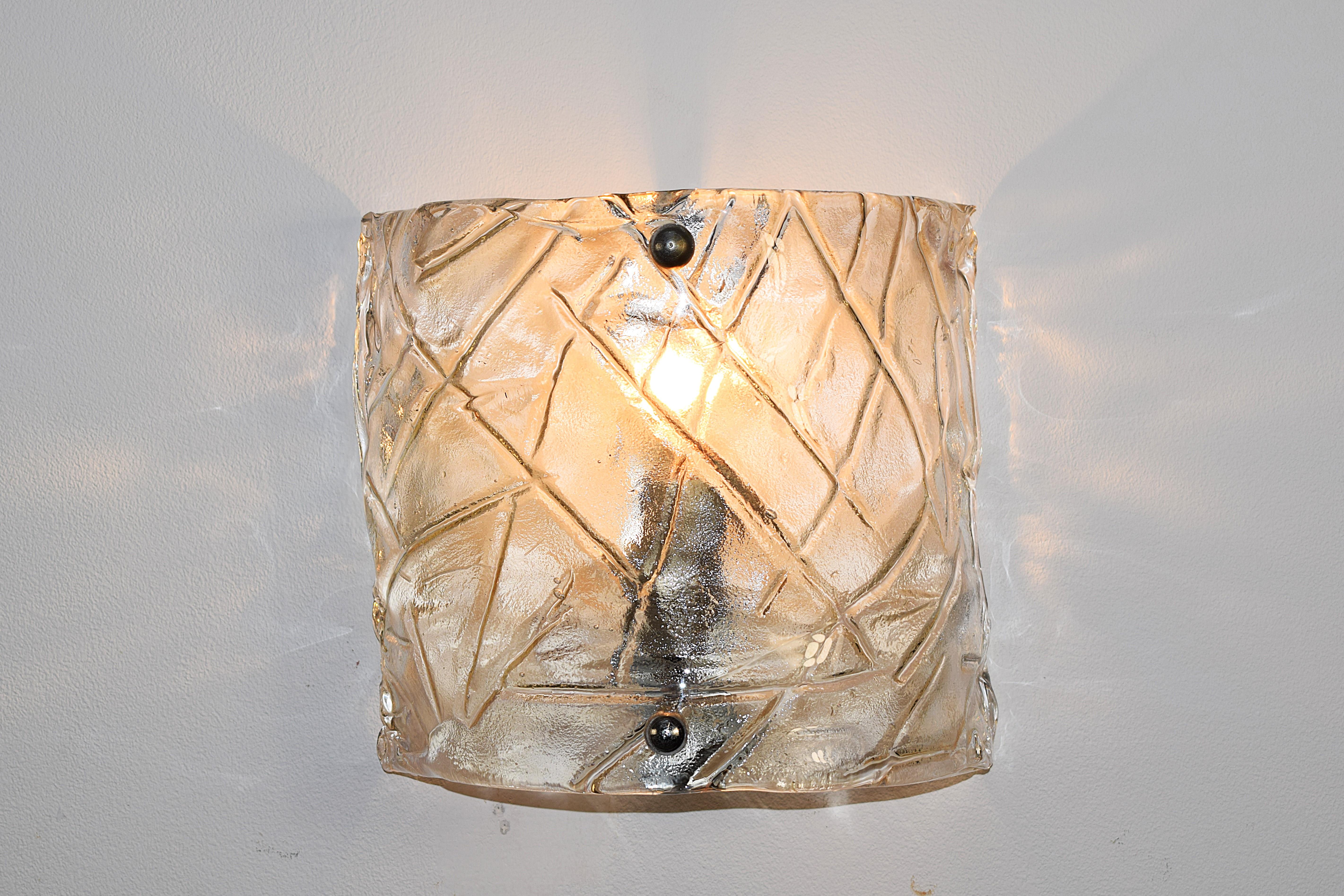 Murano - Coppia Lampade da muro, 1970 in vendita 5
