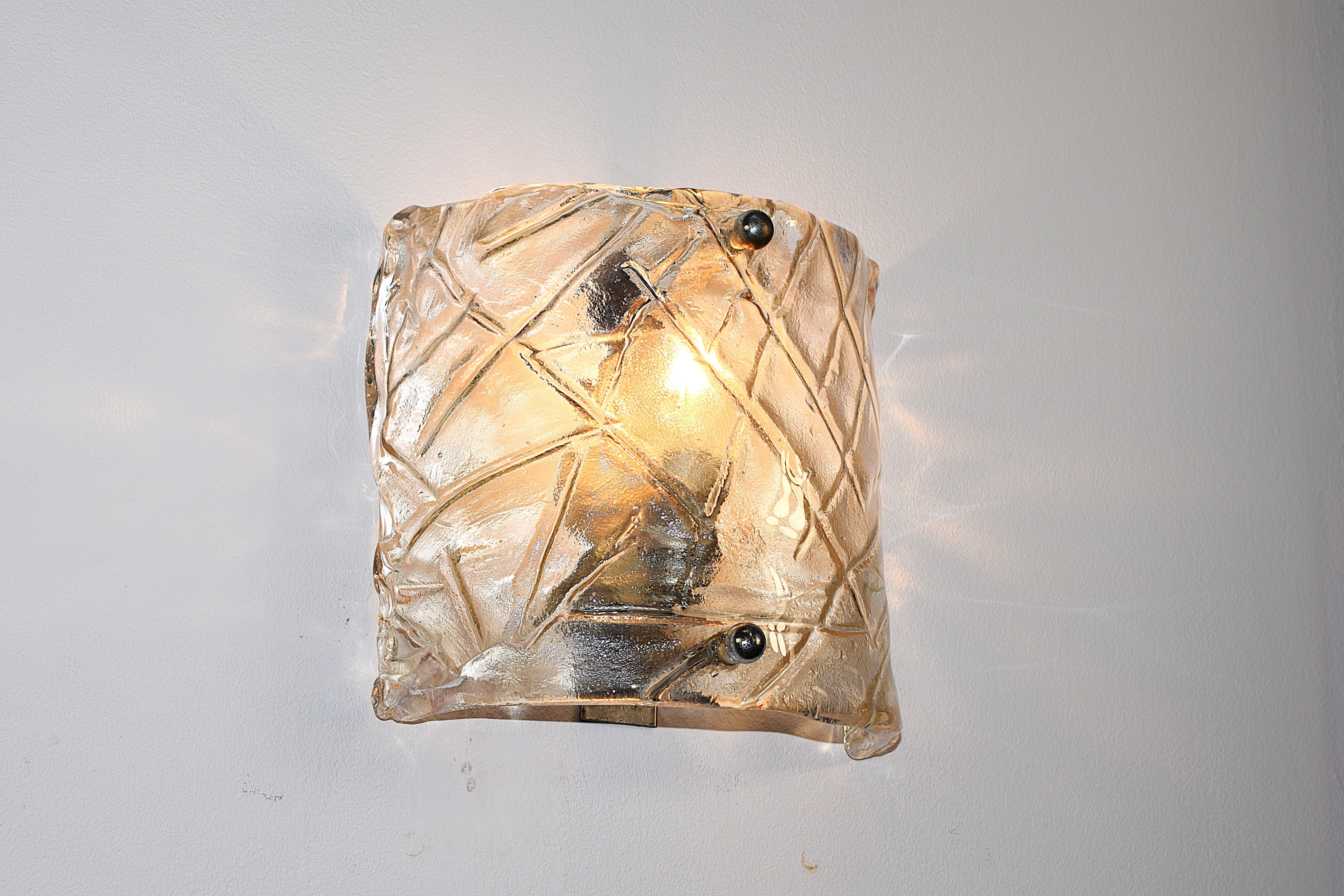 Murano - Coppia Lampade da muro, 1970 in vendita 6