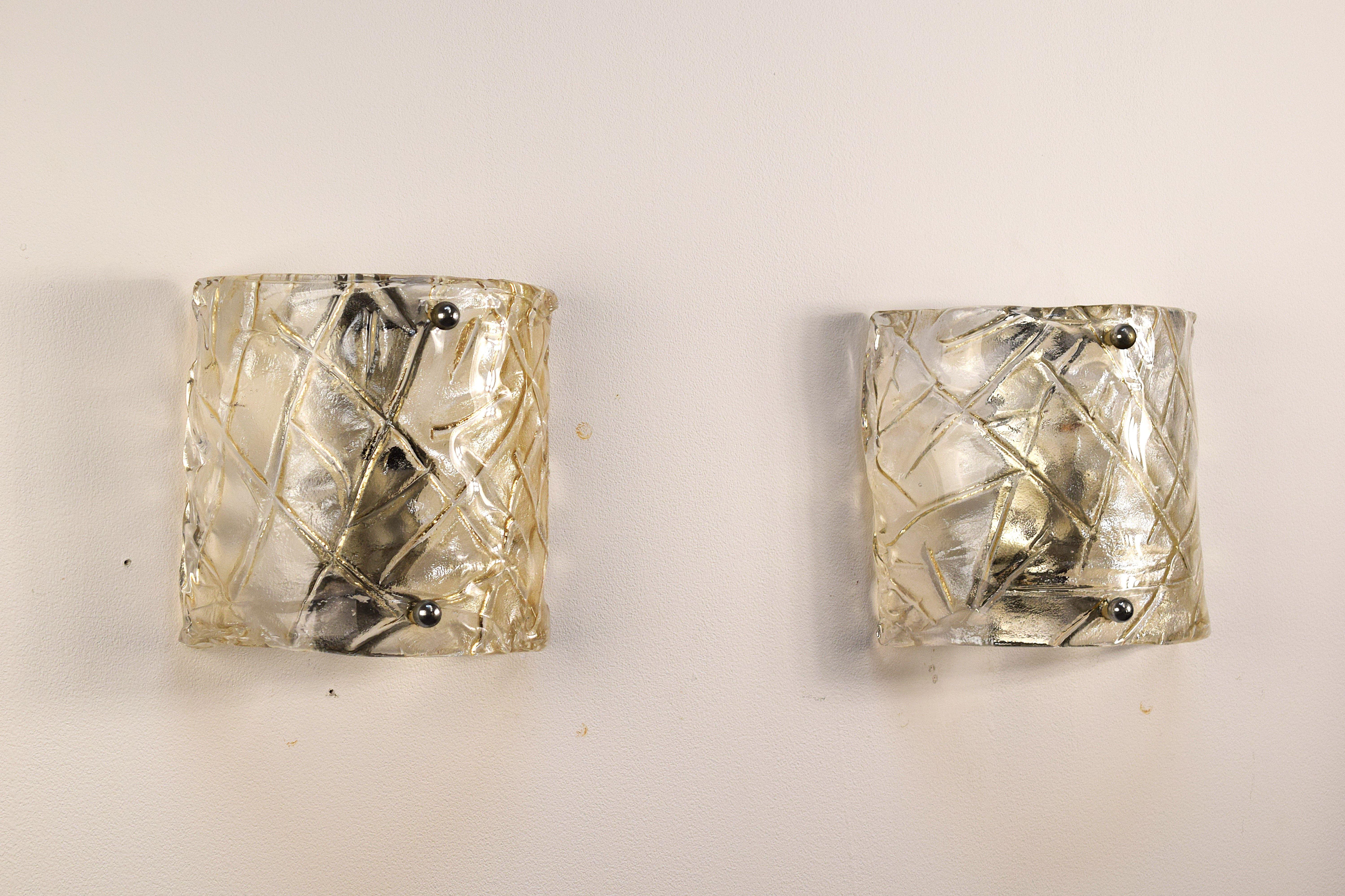 Italian Murano - Coppia Lampade da muro, 1970 in vendita