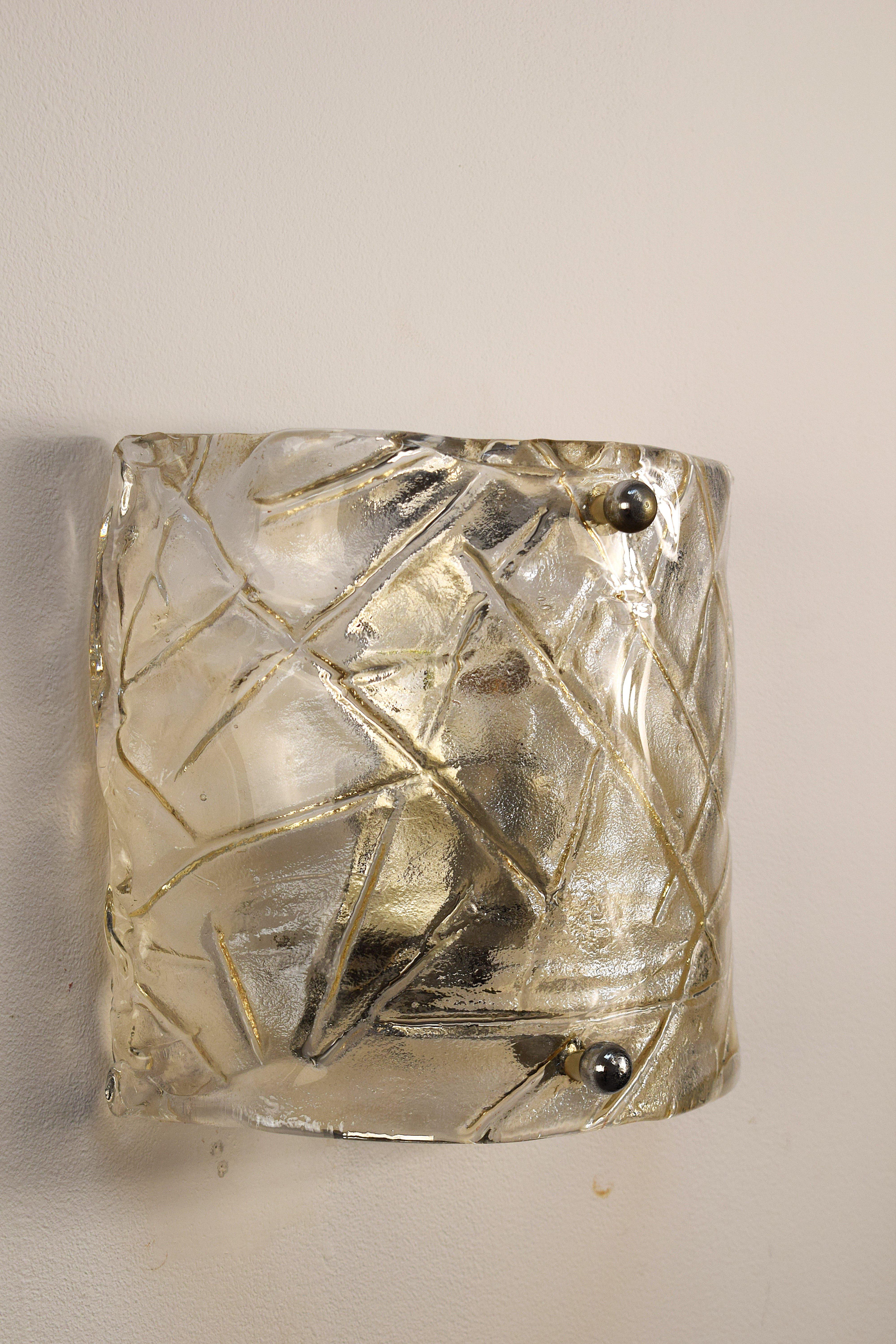 Metallo Murano - Coppia Lampade da muro, 1970 in vendita