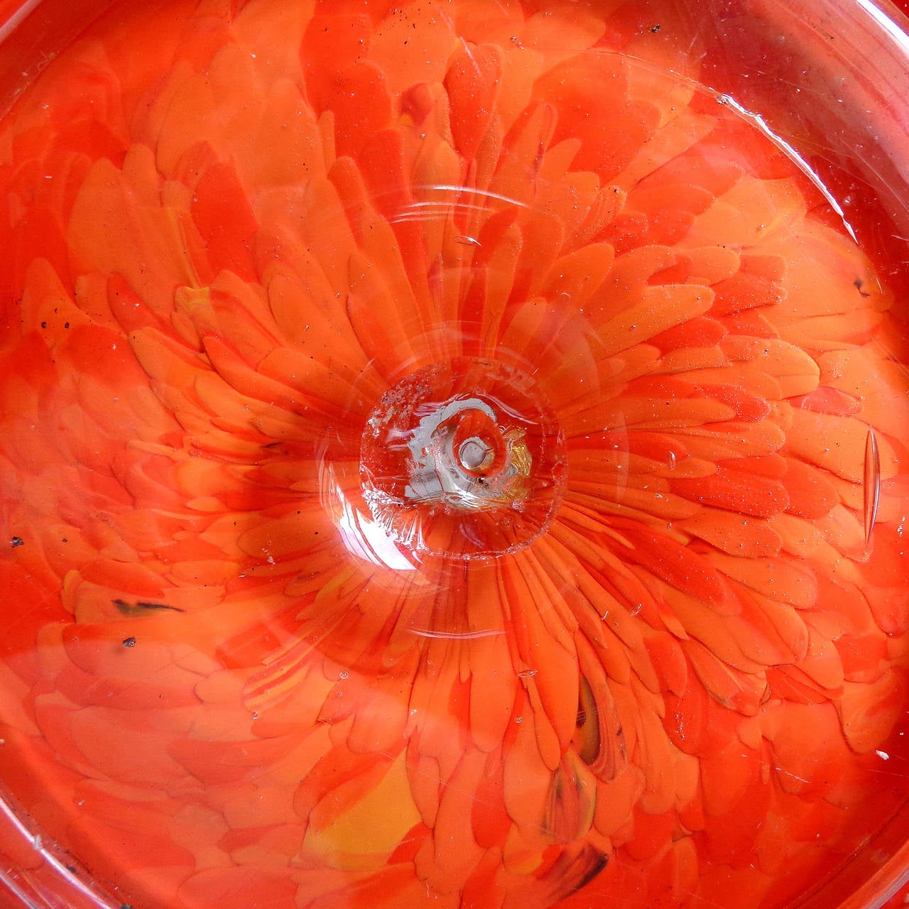20th Century Murano Coral Orange Gold Leaf Italian Art Glass Jar Bottles Bathroom Vanity Set