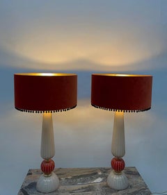 Murano Cordonato D'Oro Barovier & Toso impressive table lamps, 1980s