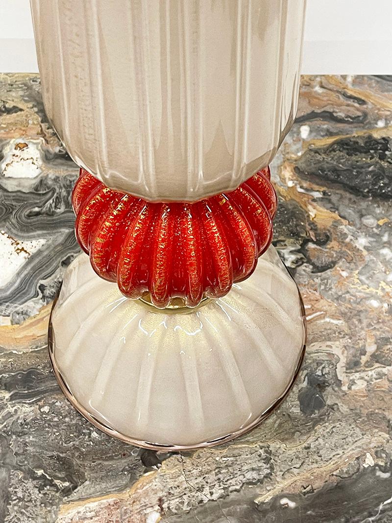 Murano Cordonato D'Oro Barovier & Toso impresionantes lámparas de mesa, años 80 en Bueno estado para la venta en Delft, NL