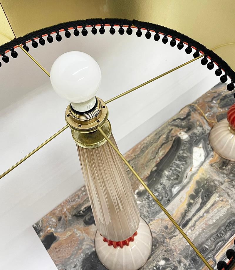Murano Cordonato D'Oro Barovier & Toso impressive table lamps, 1980s For Sale 3