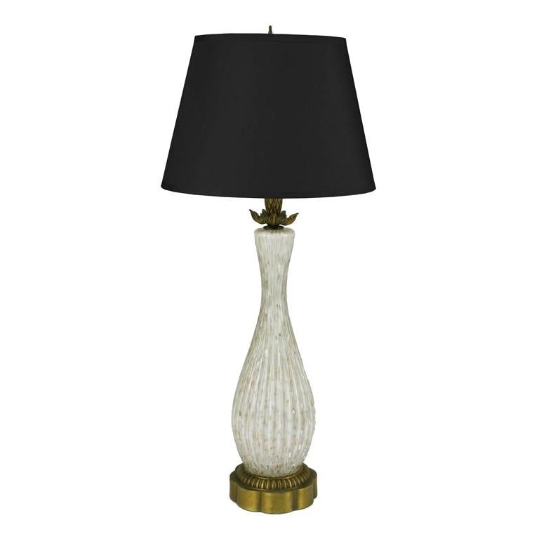 Lampe de bureau en verre cannelé Murano Cordonato D'Oro