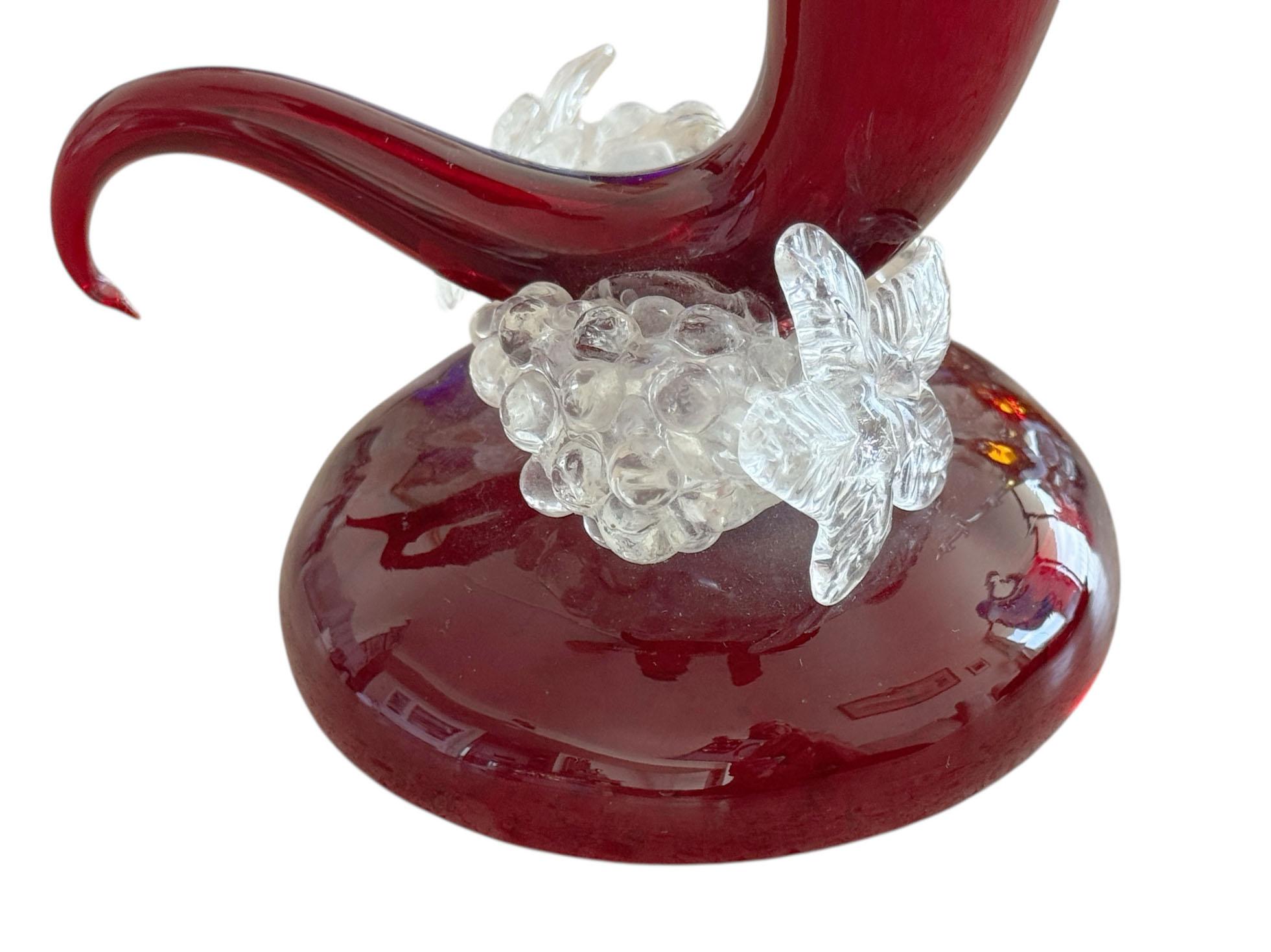Glass Murano Cornucopia Vase With Grapes For Sale