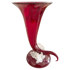 Murano Cornucopia Vase With Grapes