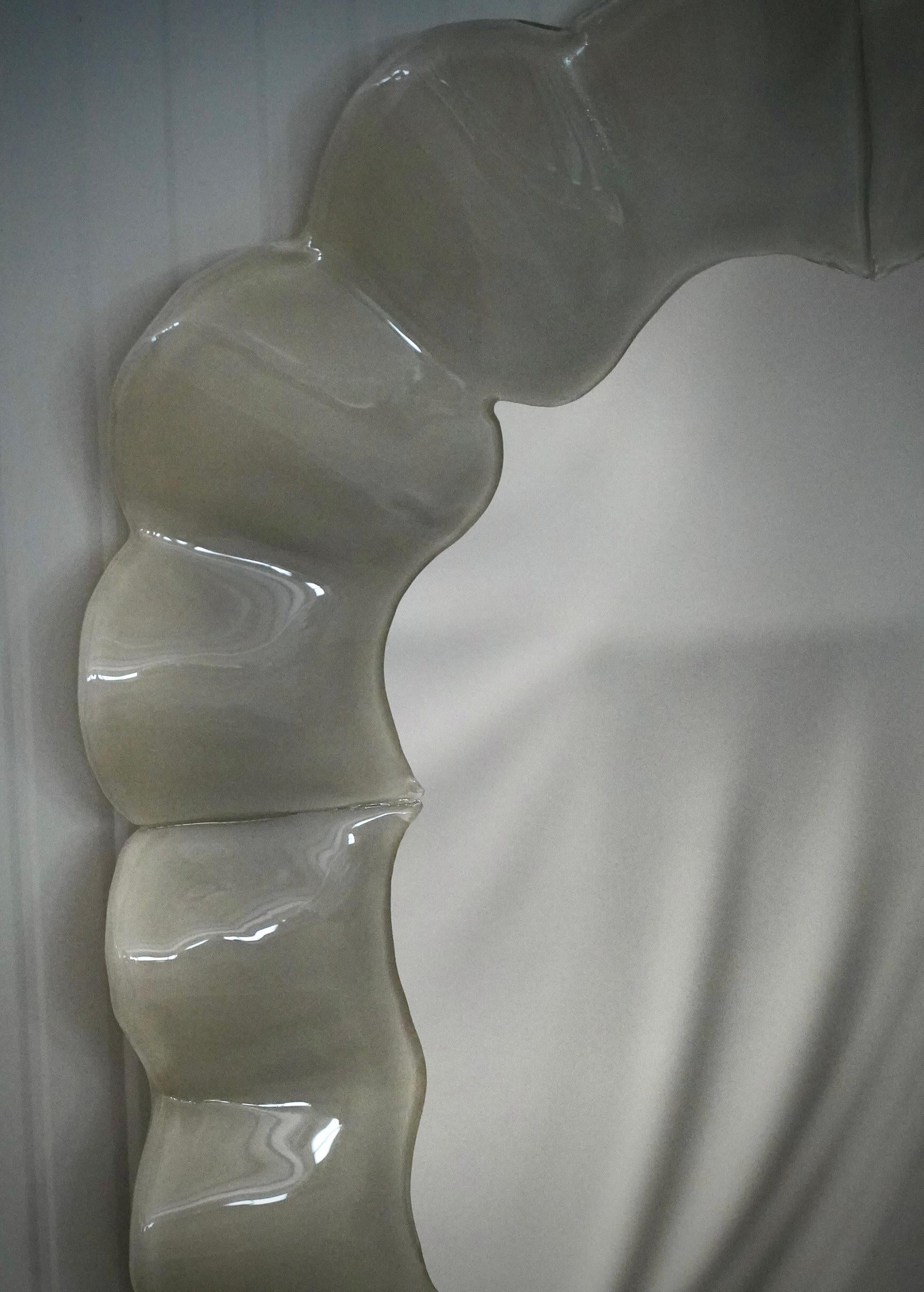 Specchio da tavolo e da parete in vetro artistico di Murano e ottone, 2020 In condizioni buone in vendita a Roma, Lazio