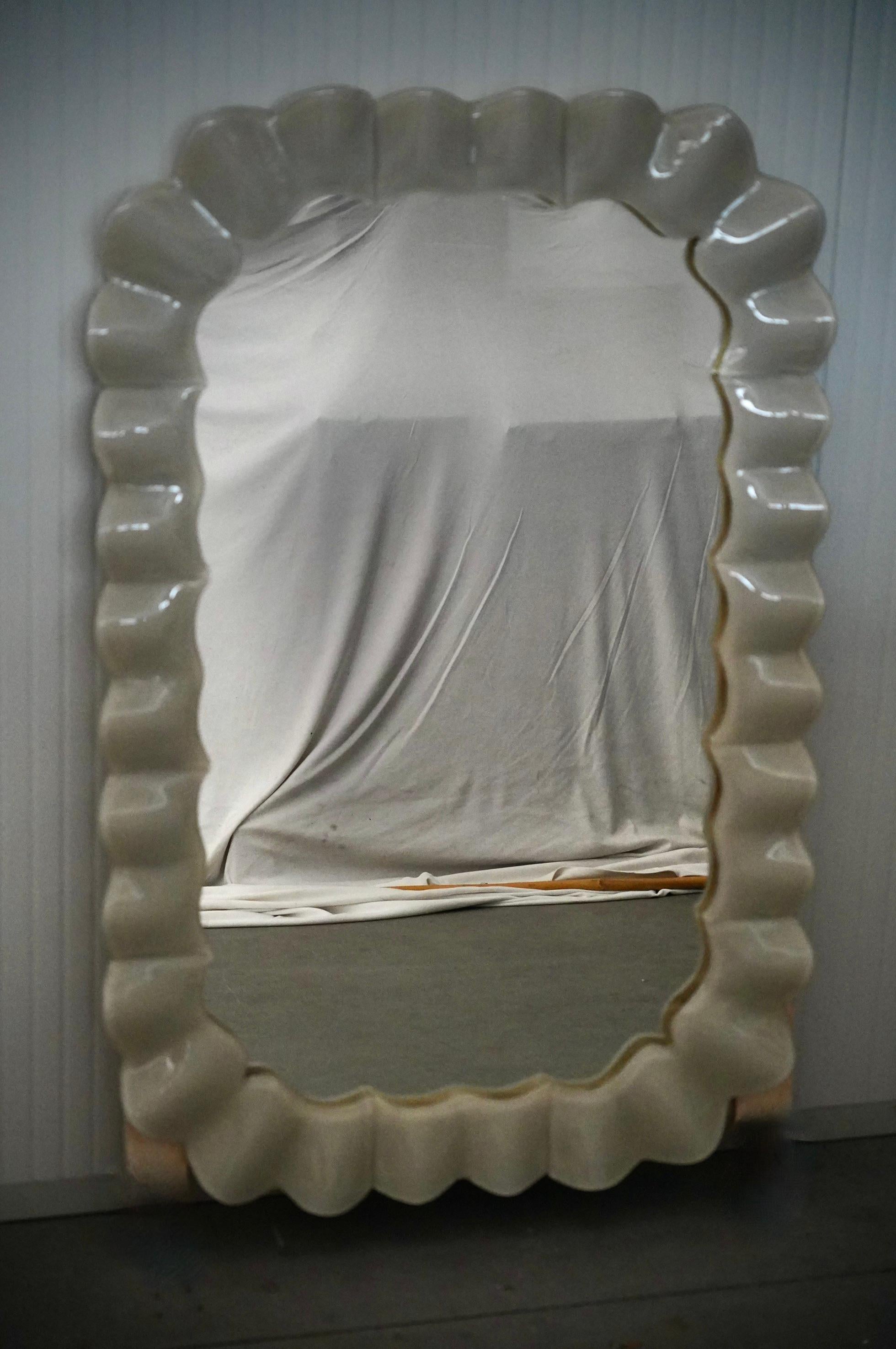 XXI secolo e contemporaneo Specchio da tavolo e da parete in vetro artistico di Murano e ottone, 2020 in vendita