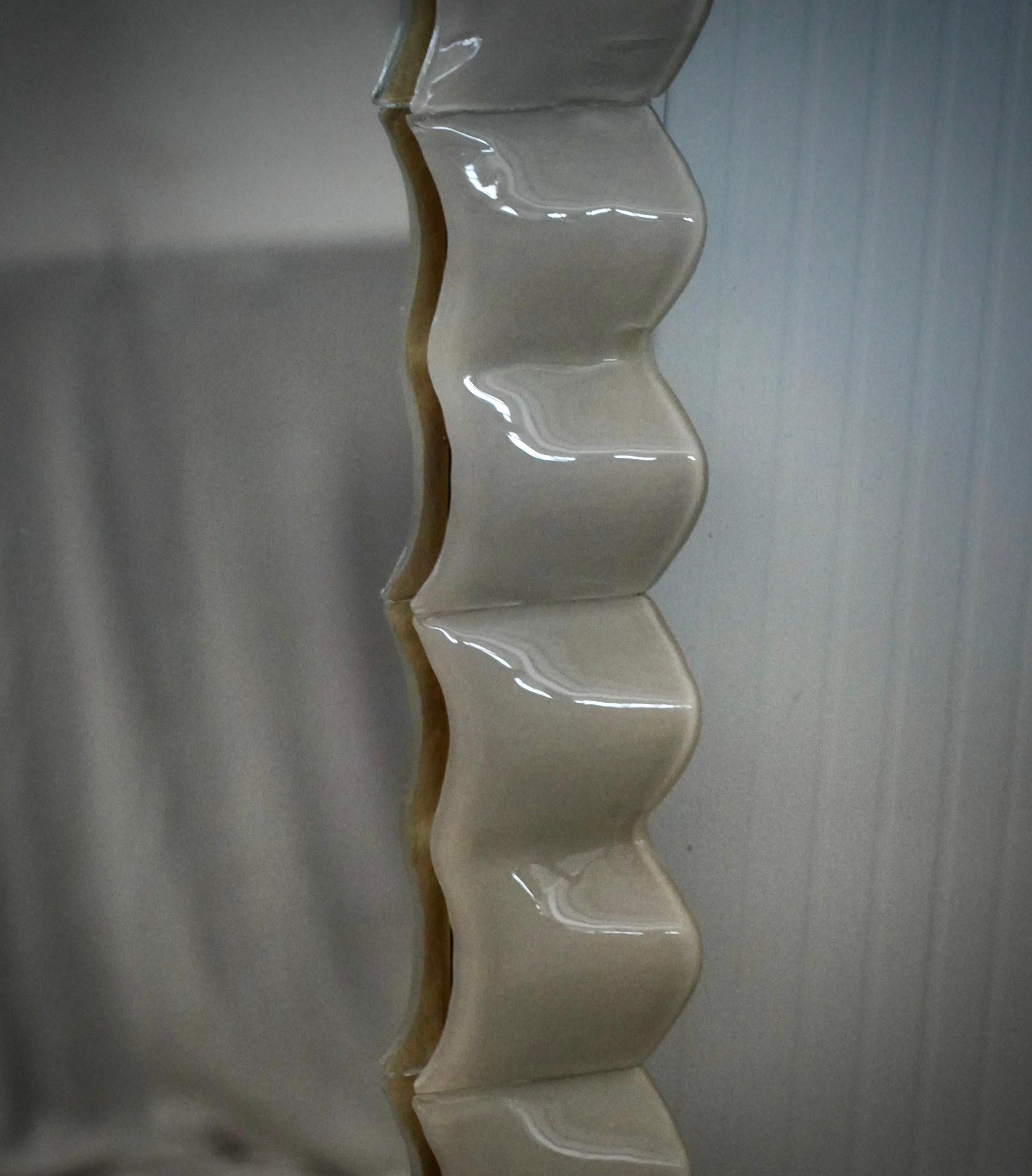 Ottone Specchio da tavolo e da parete in vetro artistico di Murano e ottone, 2020 in vendita