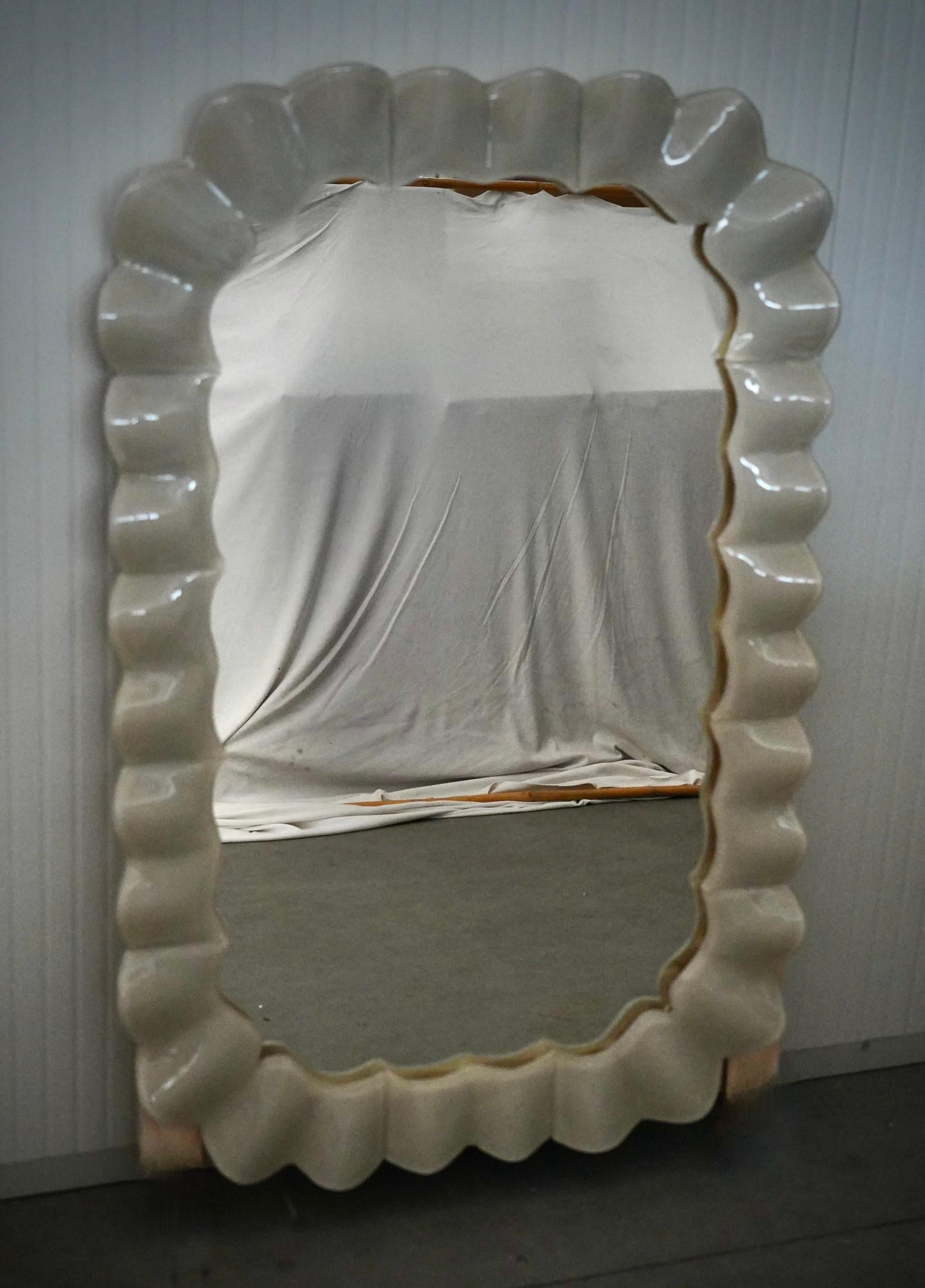 Specchio da tavolo e da parete in vetro artistico di Murano e ottone, 2020 in vendita 2