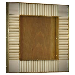Murano Cream Color Glass and Brass Mid-Century Picture Frames, 2000