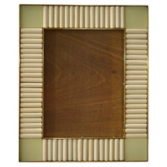 Murano Cream Color Glass and Brass Mid-Century Picture Frames, 2000